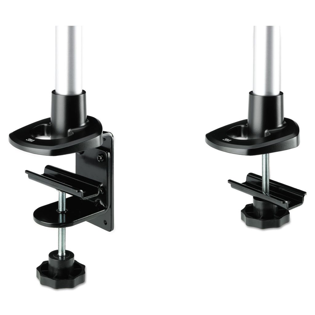 Dual Monitor Swivel Arm, 360 Degree Rotation, +15 Degree/-90 Degree Tilt, 180 Degree Pan, Black/Gray, Supports 30 lb