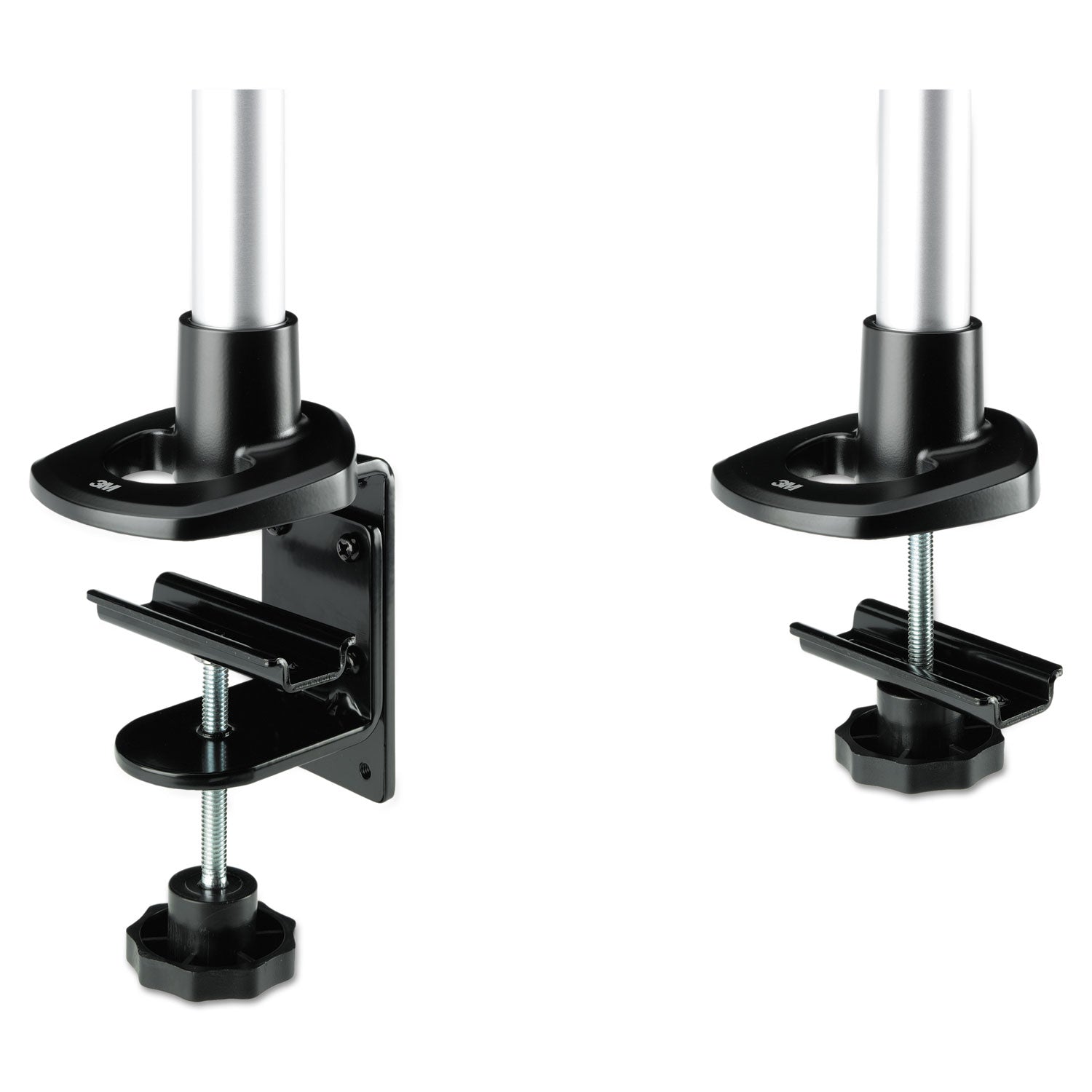 Dual Monitor Swivel Arm, 360 Degree Rotation, +15 Degree/-90 Degree Tilt, 180 Degree Pan, Black/Gray, Supports 30 lb