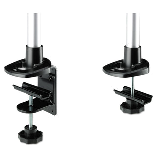 Dual Monitor Swivel Arm, 360 Degree Rotation, +15 Degree/-90 Degree Tilt, 180 Degree Pan, Black/Gray, Supports 30 lb