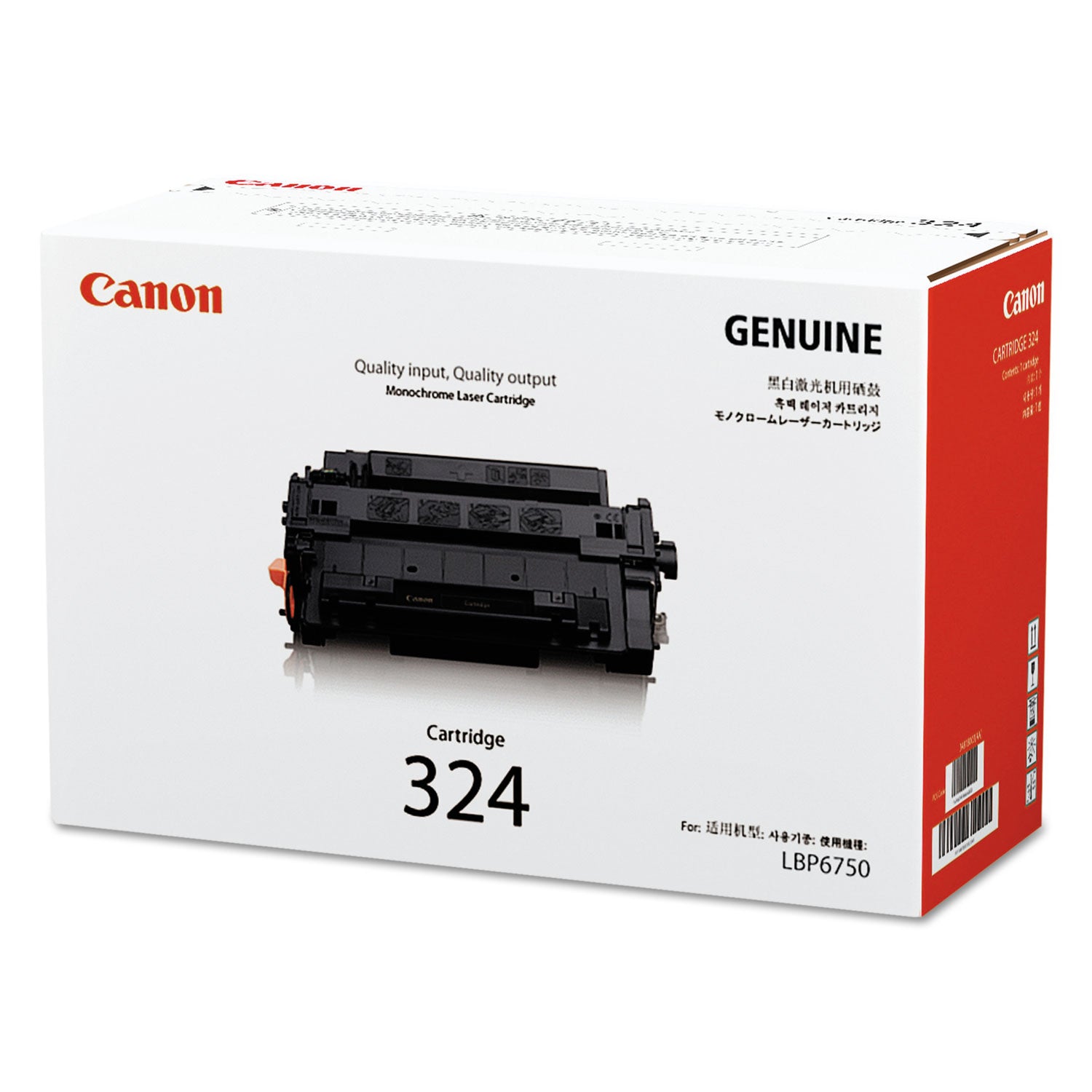 Canon 324 Original Toner Cartridge - Laser - Standard Yield - 11000 Pages - Black - 1 Each