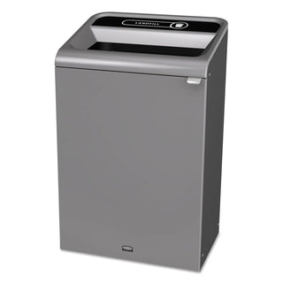 Configure Indoor Recycling Waste Receptacle, 33 gal, Metal, Gray - 1
