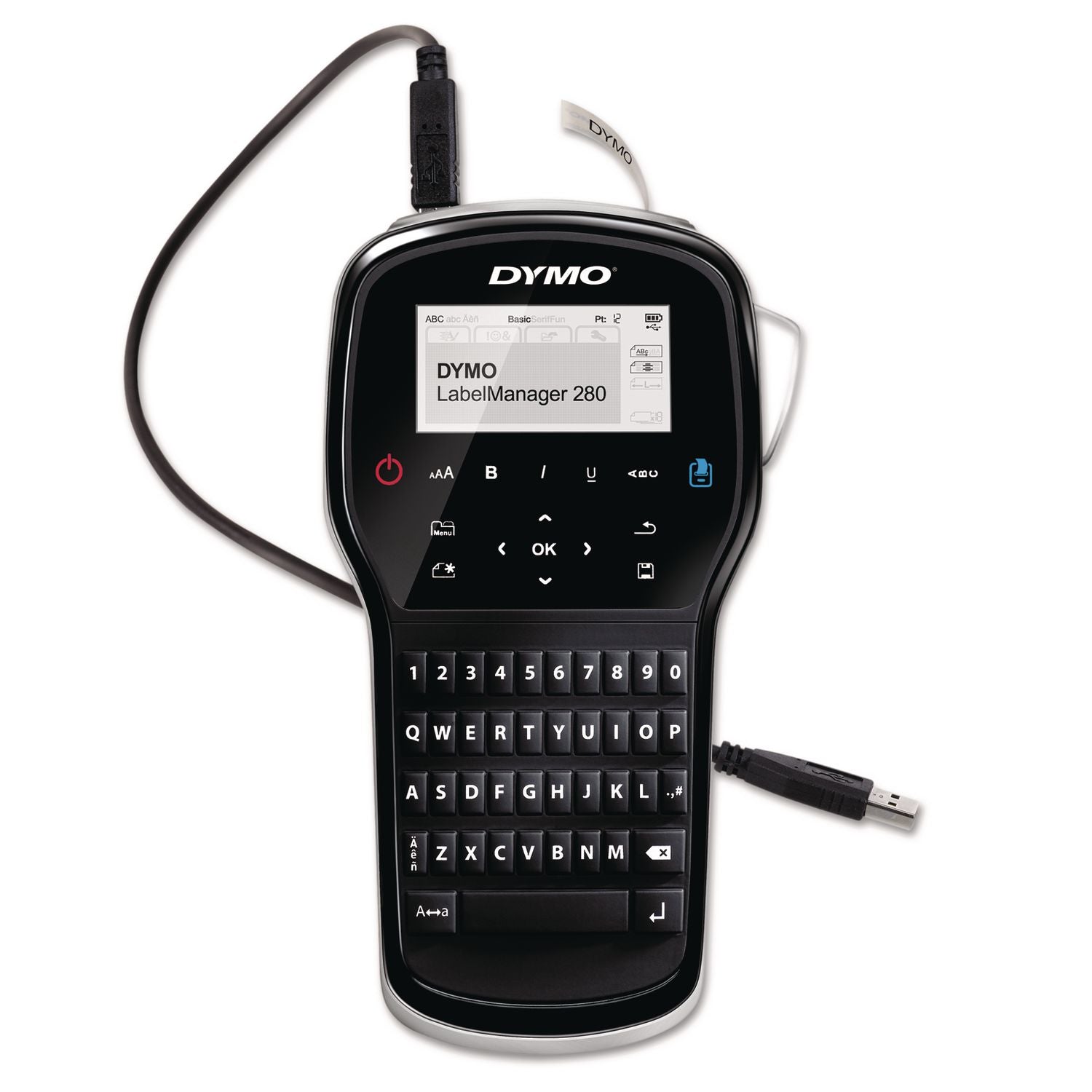 LabelManager 280 Label Maker, 0.6"/s Print Speed, 4 x 2.3 x 7.9