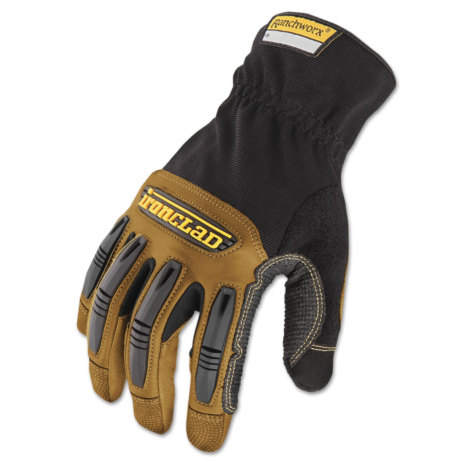 Ranchworx Leather Gloves, Black/Tan, Large - 