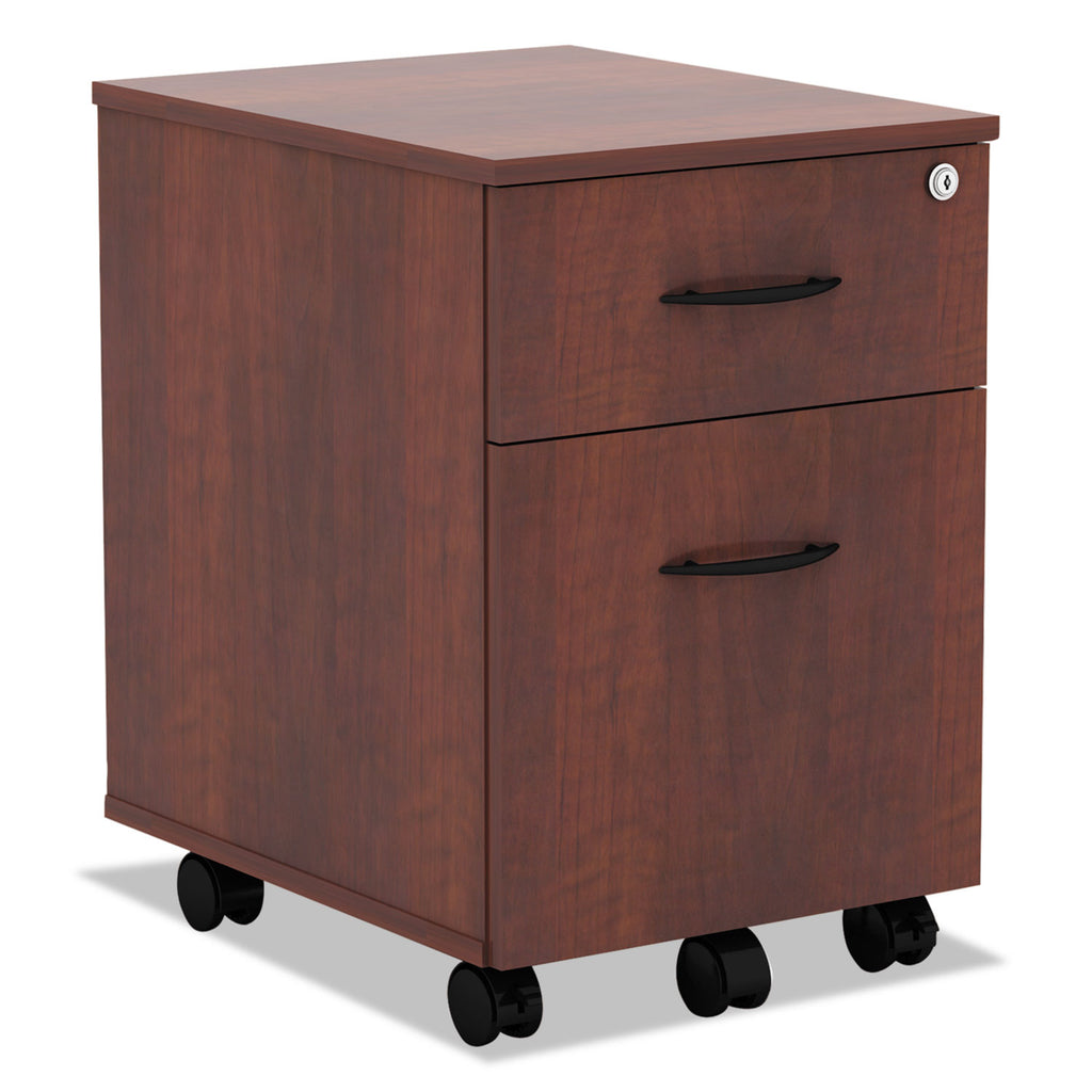 Alera Valencia Series Mobile Pedestal, Left/Right, 2-Drawers: Box/File, Legal/Letter, Medium Cherry, 15.88" x 19.13" x 22.88