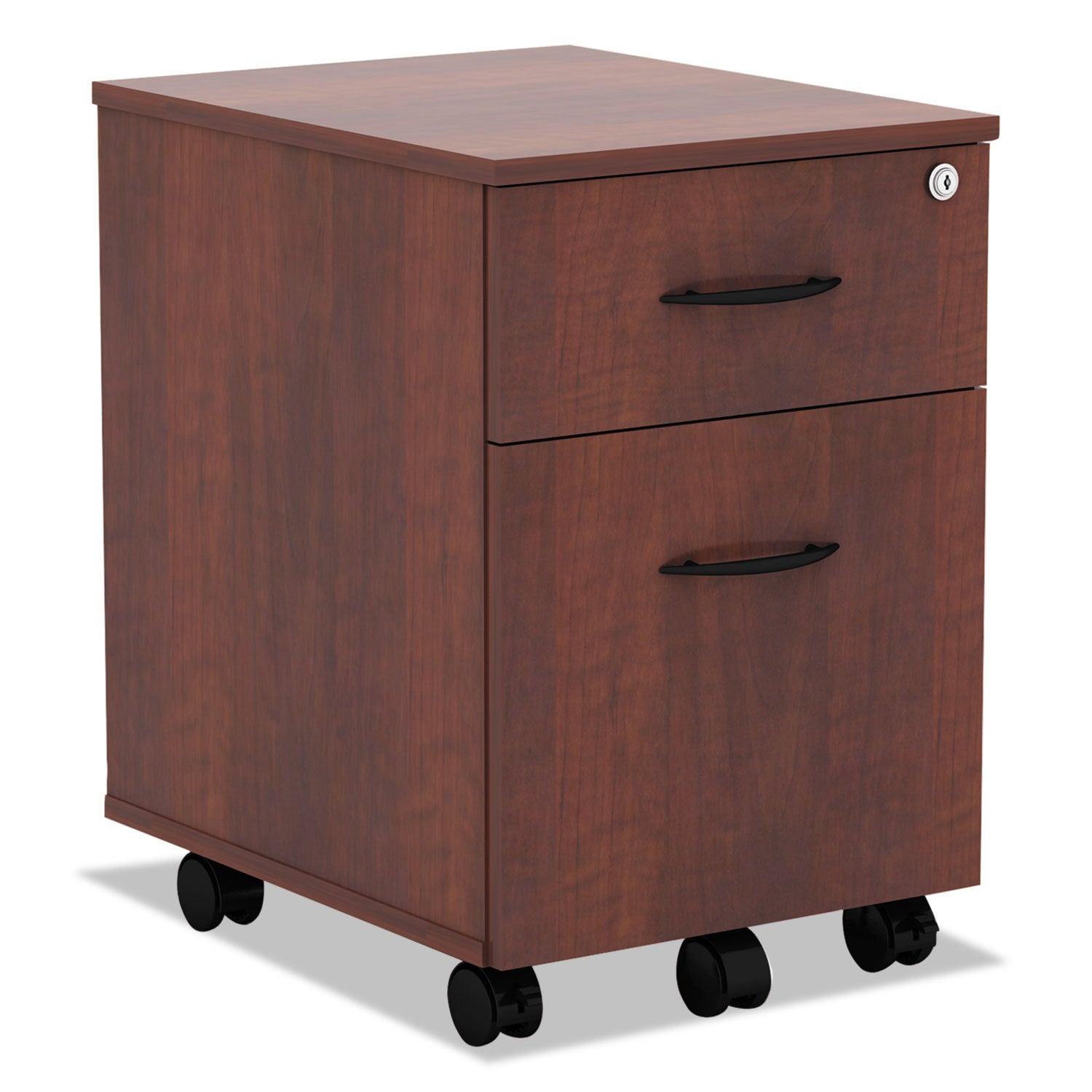 Alera Valencia Series Mobile Pedestal, Left/Right, 2-Drawers: Box/File, Legal/Letter, Medium Cherry, 15.88" x 19.13" x 22.88