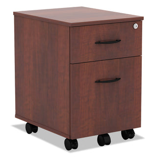 Alera Valencia Series Mobile Pedestal, Left/Right, 2-Drawers: Box/File, Legal/Letter, Medium Cherry, 15.88" x 19.13" x 22.88