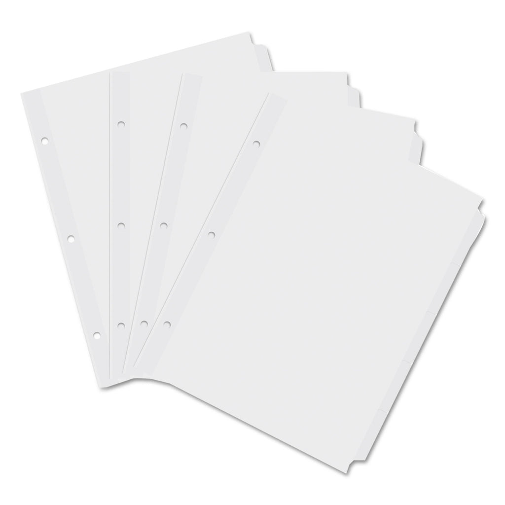 Self-Tab Index Dividers, 5-Tab, 11 x 8.5, White, 36 Sets - 