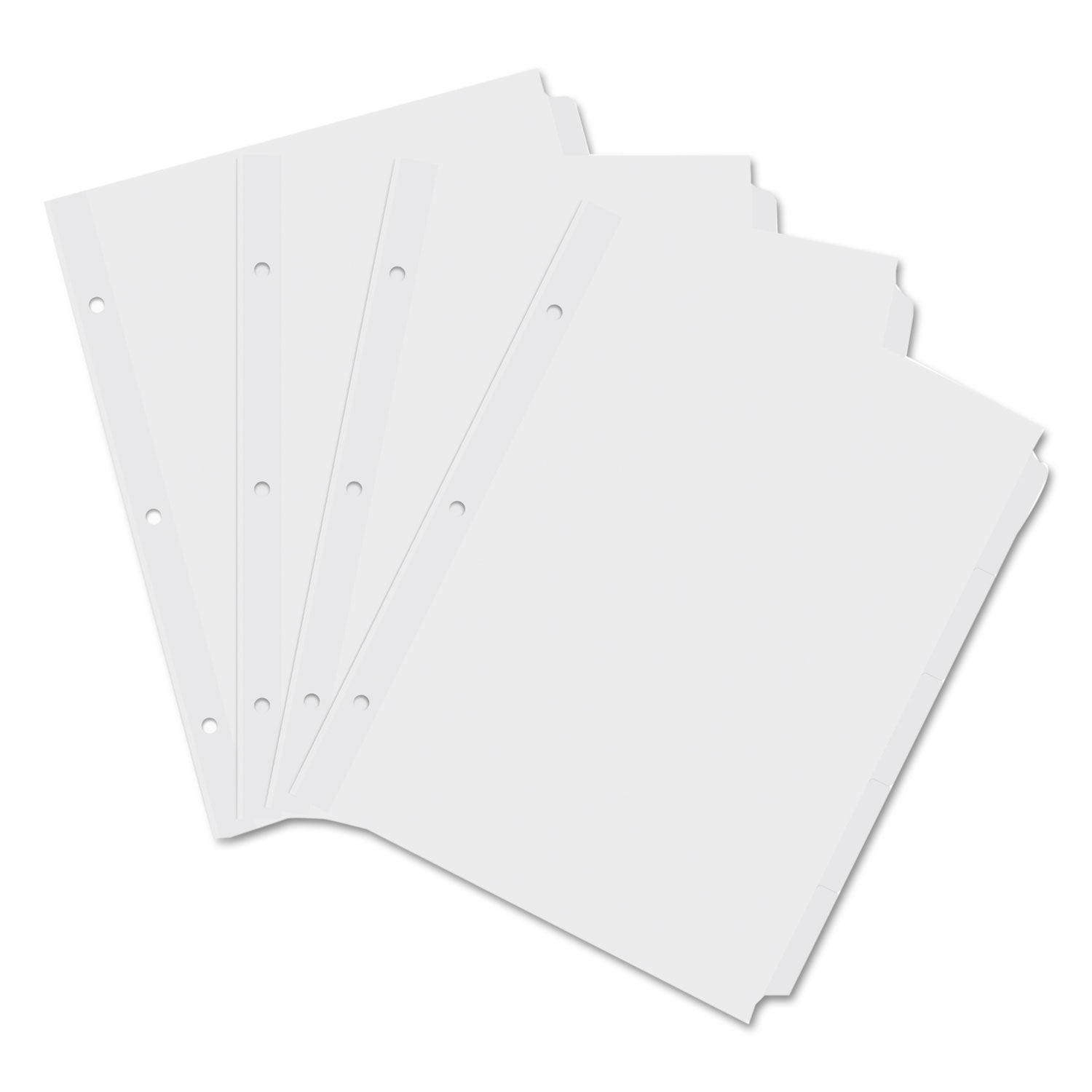 Self-Tab Index Dividers, 5-Tab, 11 x 8.5, White, 36 Sets - 