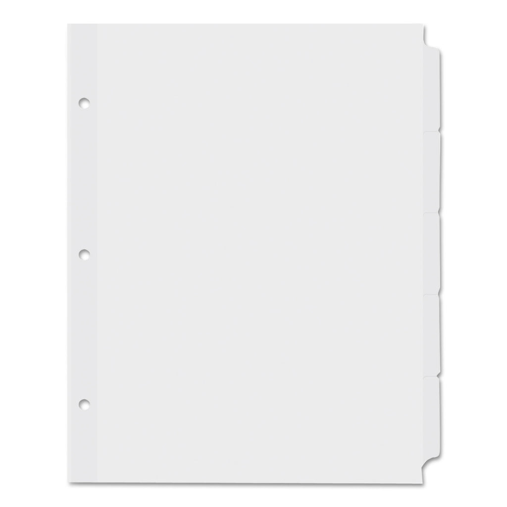 Self-Tab Index Dividers, 5-Tab, 11 x 8.5, White, 36 Sets - 