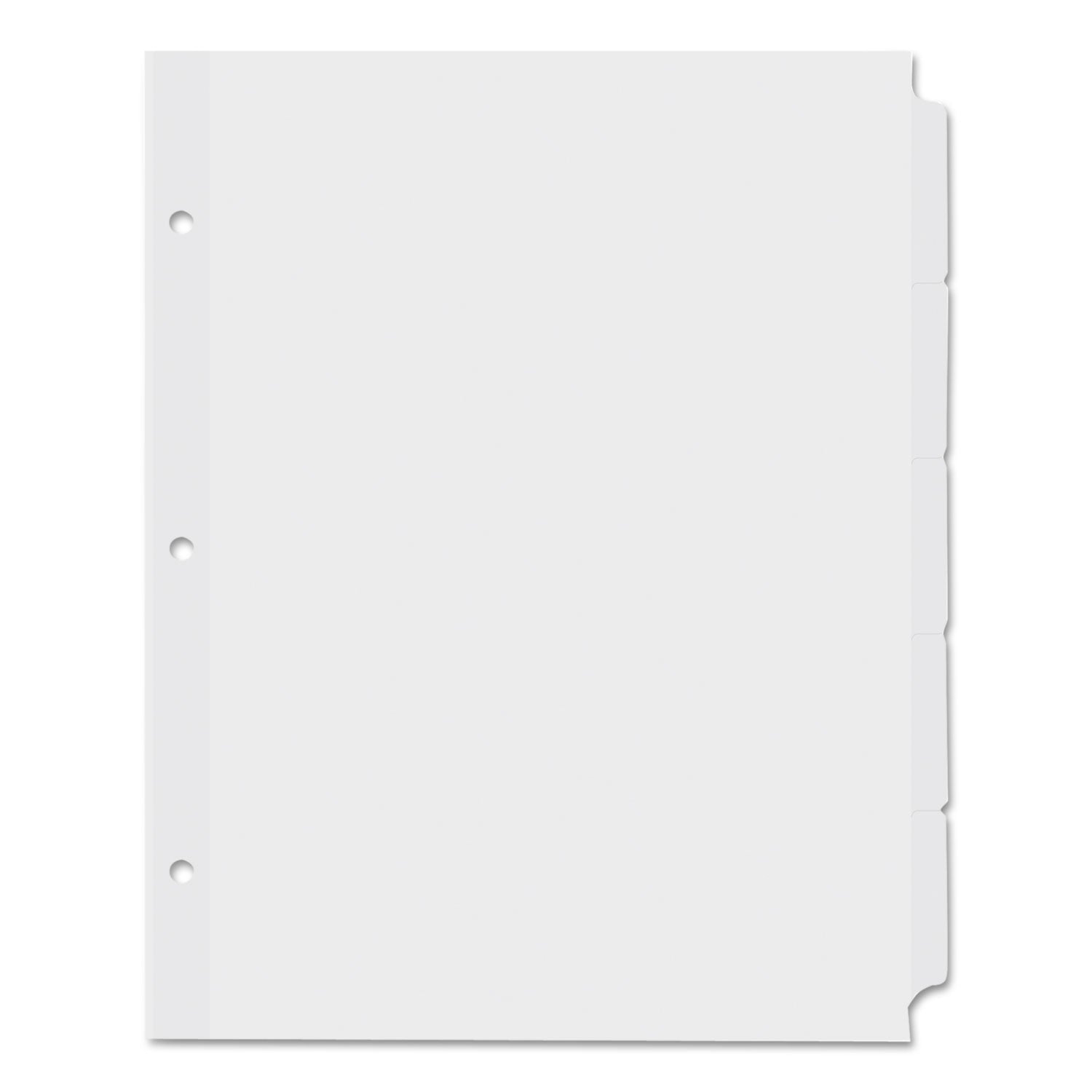 Self-Tab Index Dividers, 5-Tab, 11 x 8.5, White, 36 Sets - 