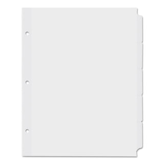Self-Tab Index Dividers, 5-Tab, 11 x 8.5, White, 36 Sets - 