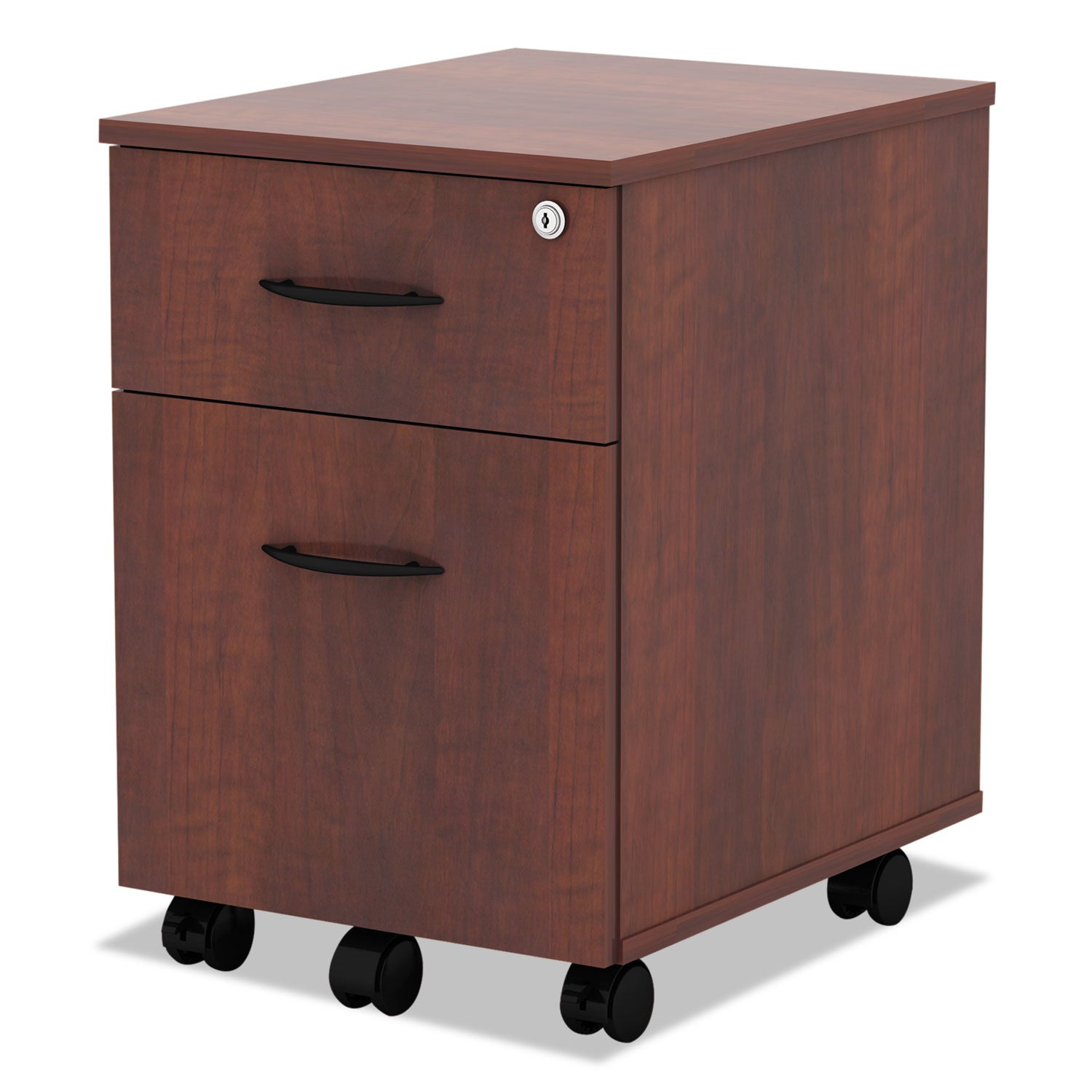 Alera Valencia Series Mobile Pedestal, Left/Right, 2-Drawers: Box/File, Legal/Letter, Medium Cherry, 15.88" x 19.13" x 22.88