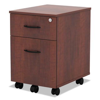 Alera Valencia Series Mobile Pedestal, Left/Right, 2-Drawers: Box/File, Legal/Letter, Medium Cherry, 15.88" x 19.13" x 22.88