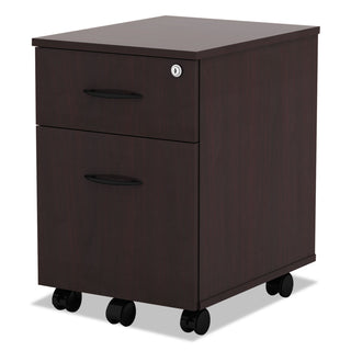 Alera Valencia Series Mobile Pedestal, Left or Right, 2-Drawers: Box/File, Legal/Letter, Mahogany, 15.88" x 19.13" x 22.88