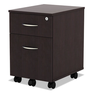 Alera Valencia Series Mobile Pedestal, Left or Right, 2-Drawers: Box/File, Legal/Letter, Espresso, 15.88" x 19.13" x 22.88