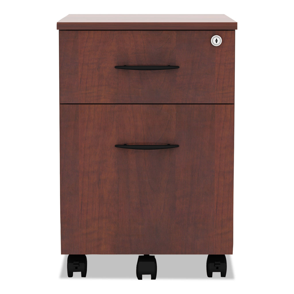 Alera Valencia Series Mobile Pedestal, Left/Right, 2-Drawers: Box/File, Legal/Letter, Medium Cherry, 15.88" x 19.13" x 22.88