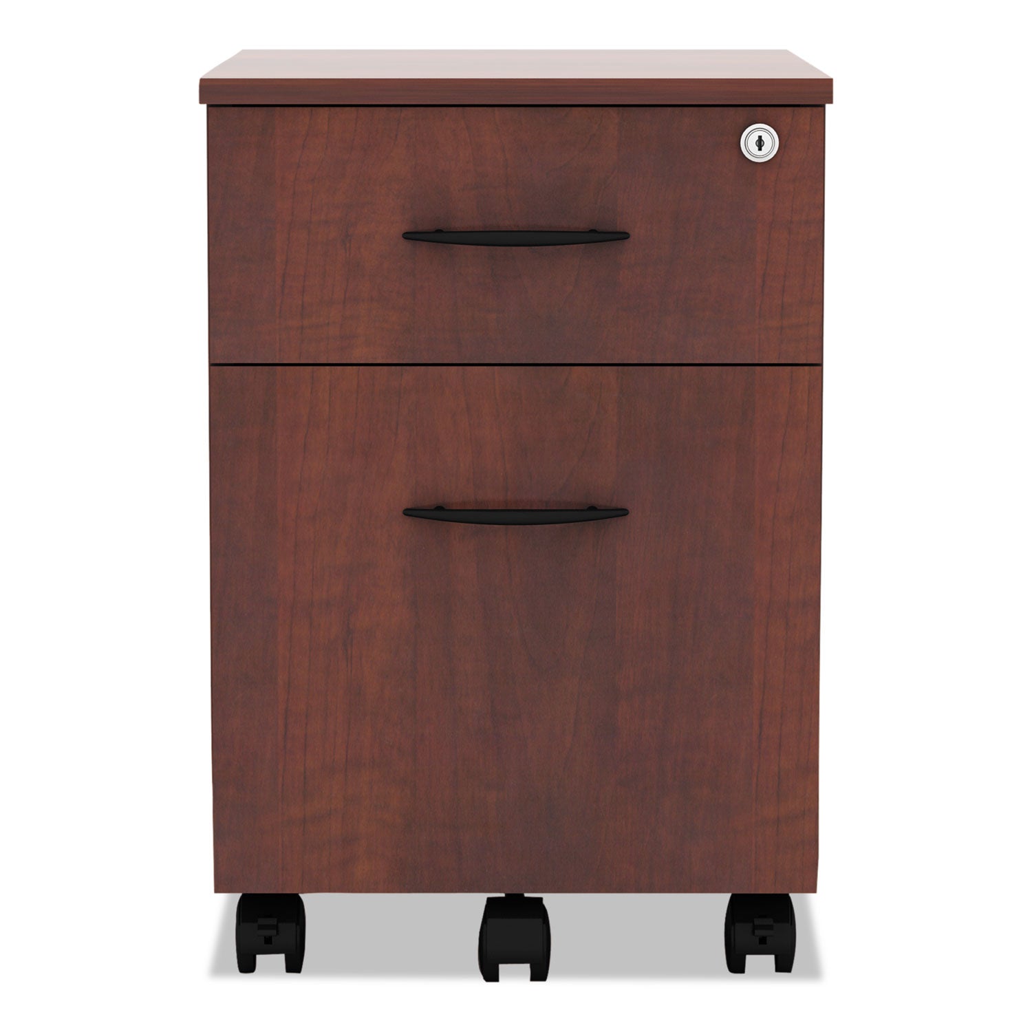 Alera Valencia Series Mobile Pedestal, Left/Right, 2-Drawers: Box/File, Legal/Letter, Medium Cherry, 15.88" x 19.13" x 22.88