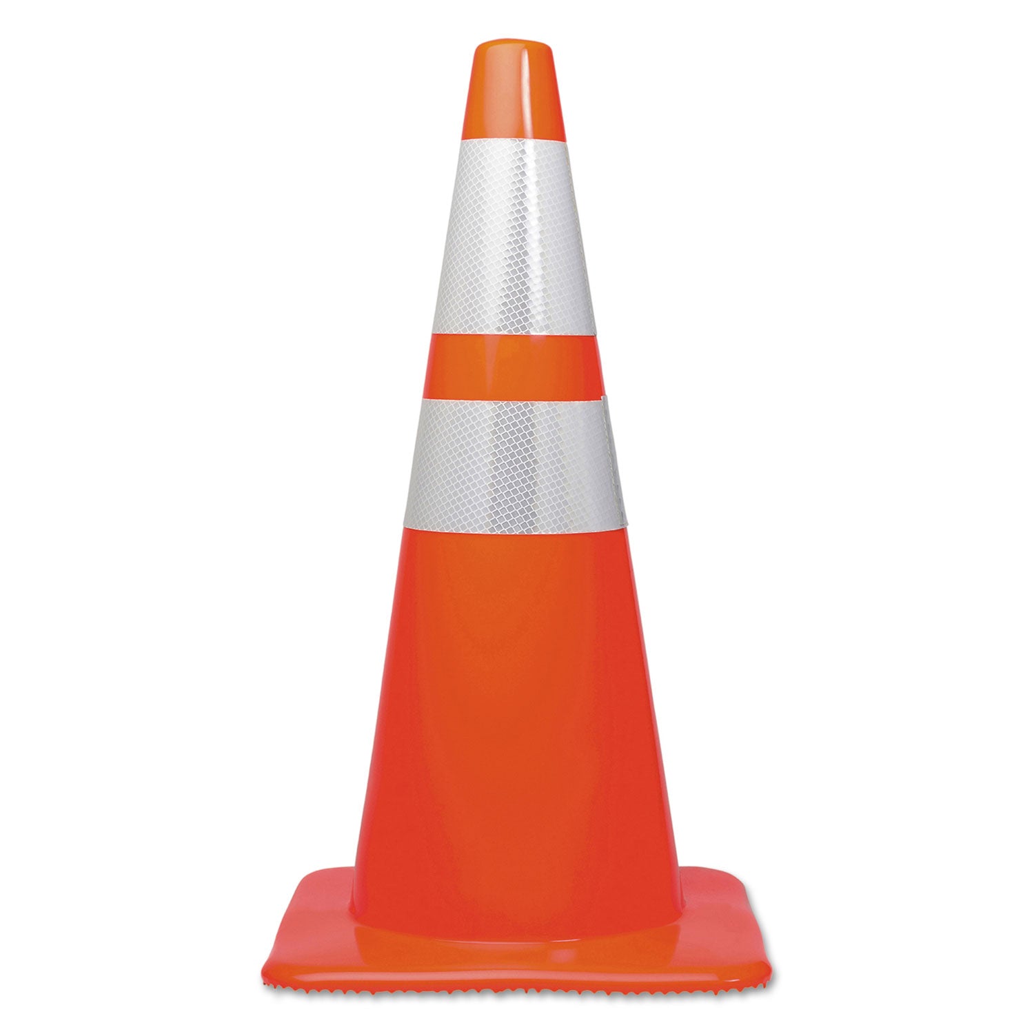 Traffic Cone, 14 x 14 x 28, Orange/Silver - 