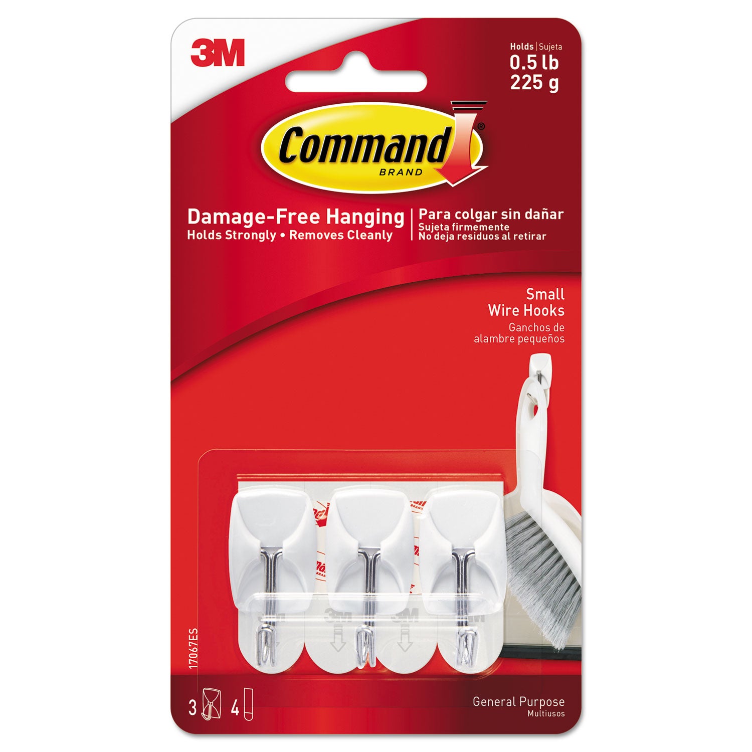 general-purpose-wire-hooks-small-metal-white-05-lb-capacity-3-hooks-and-4-strips-pack_mmm17067es - 1