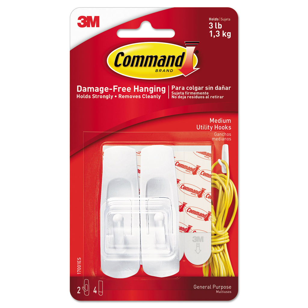 general-purpose-hooks-medium-plastic-white-3-lb-capacity-2-hooks-and-4-strips-pack_mmm17001es - 1