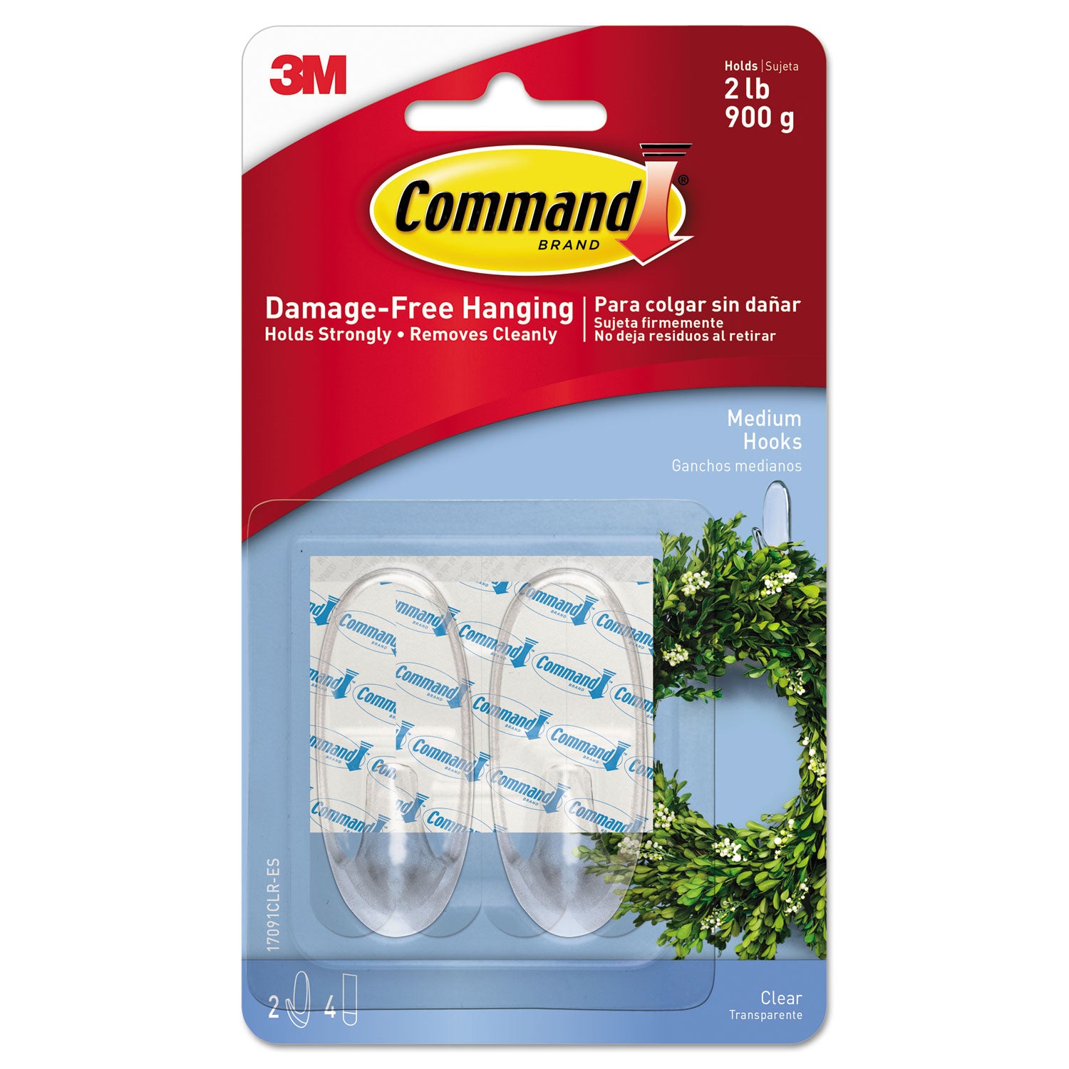 clear-hooks-and-strips-medium-plastic-2-lb-capacity-2-hooks-and-4-strips-pack_mmm17091clres - 1