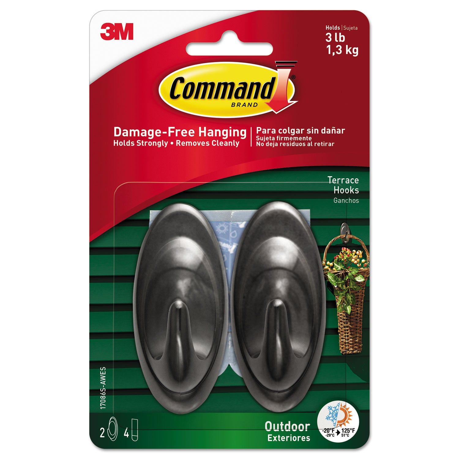 all-weather-hooks-and-strips-medium-plastic-slate-3-lb-capacity-2-hooks-and-4-strips-pack_mmm17086sawes - 1