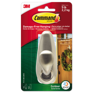 all-weather-hooks-and-strips-large-metal-brushed-nickel-5-lb-capacity-1-hook-and-2-strips_mmmfc13bnawes - 1