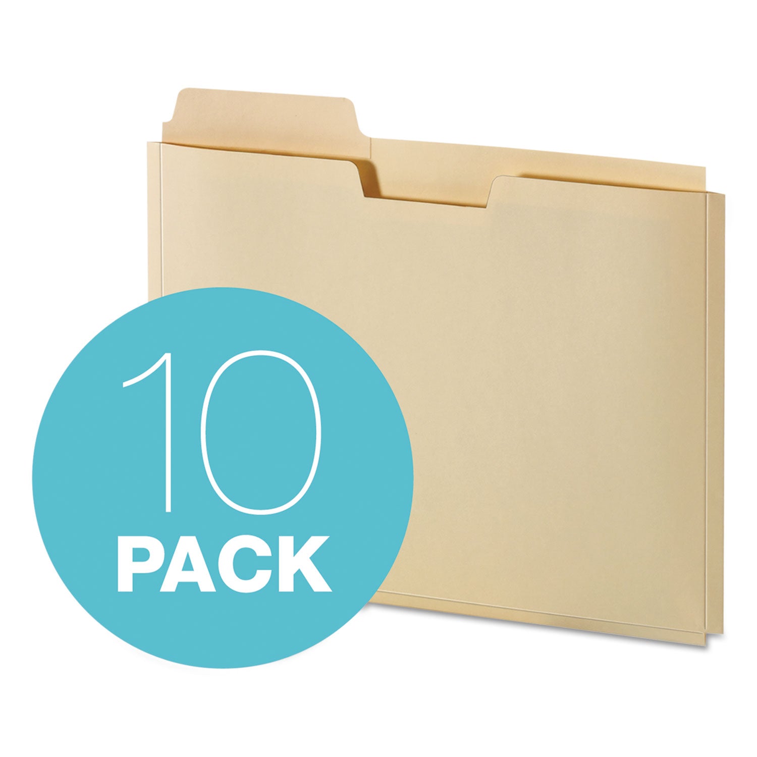 File Folder Pocket, 0.75" Expansion, Letter Size, Manila, 10/Pack - 