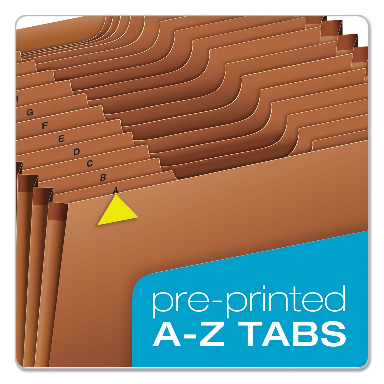 Heavy-Duty Open-Top Expanding Stadium File, 21 Sections, 1/3-Cut Tabs, Letter Size, Redrope - 
