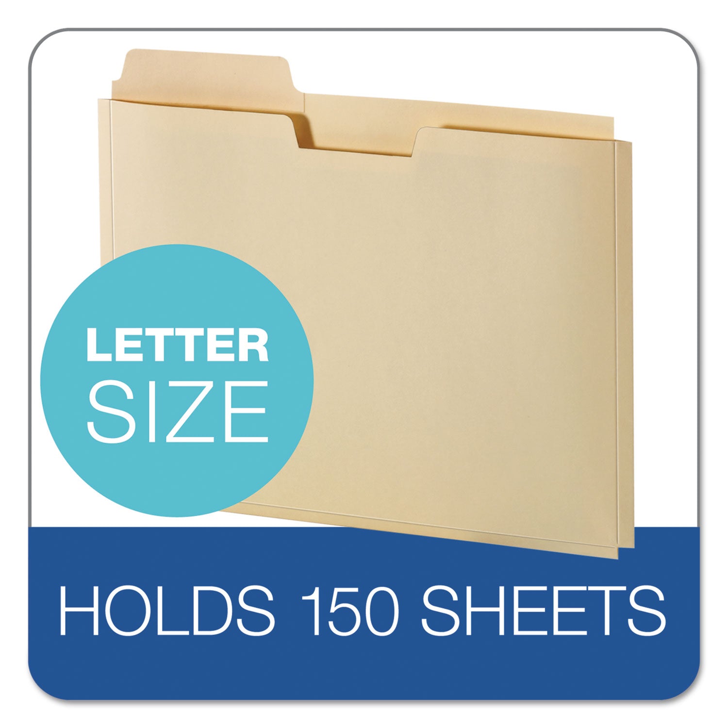 File Folder Pocket, 0.75" Expansion, Letter Size, Manila, 10/Pack - 