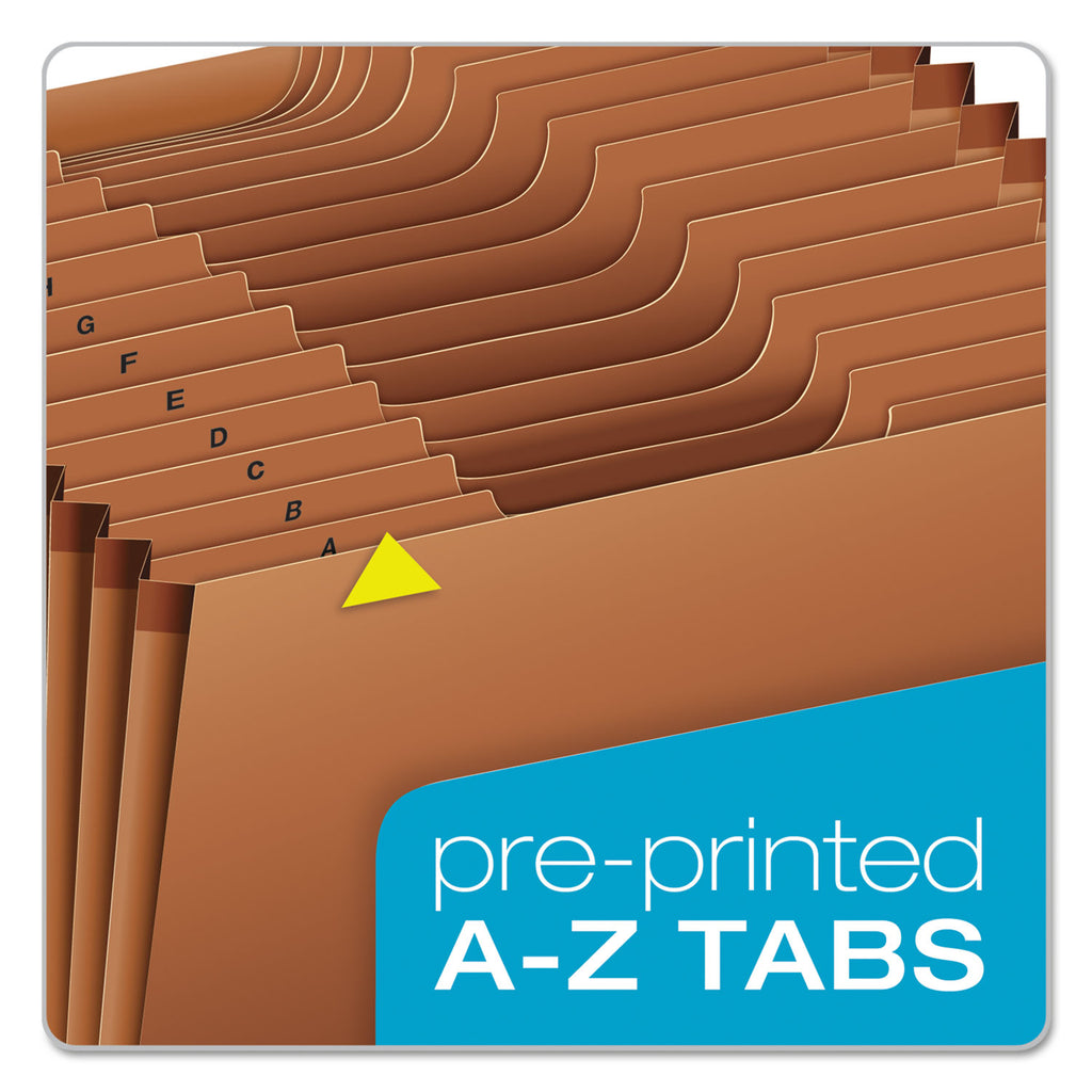 Heavy-Duty Open-Top Expanding Stadium File, 21 Sections, 1/3-Cut Tabs, Legal Size, Redrope