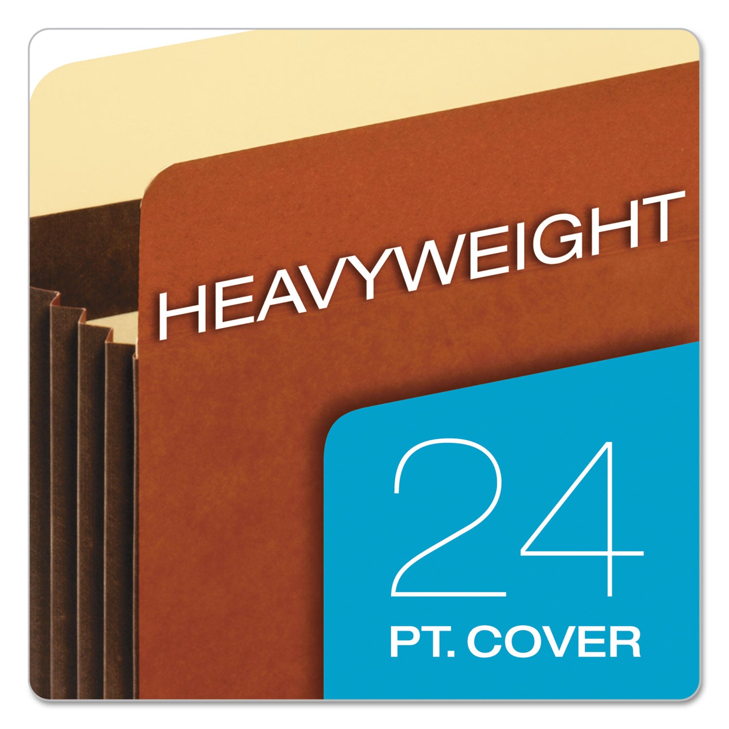 Heavy-Duty File Pockets, 3.5" Expansion, Legal Size, Redrope, 25/Box - 