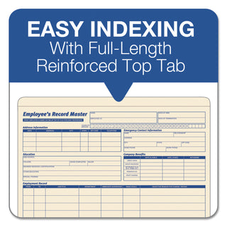 Employee Record Master File Jacket, Straight Tab, Letter Size, Manila, 20/Pack - 