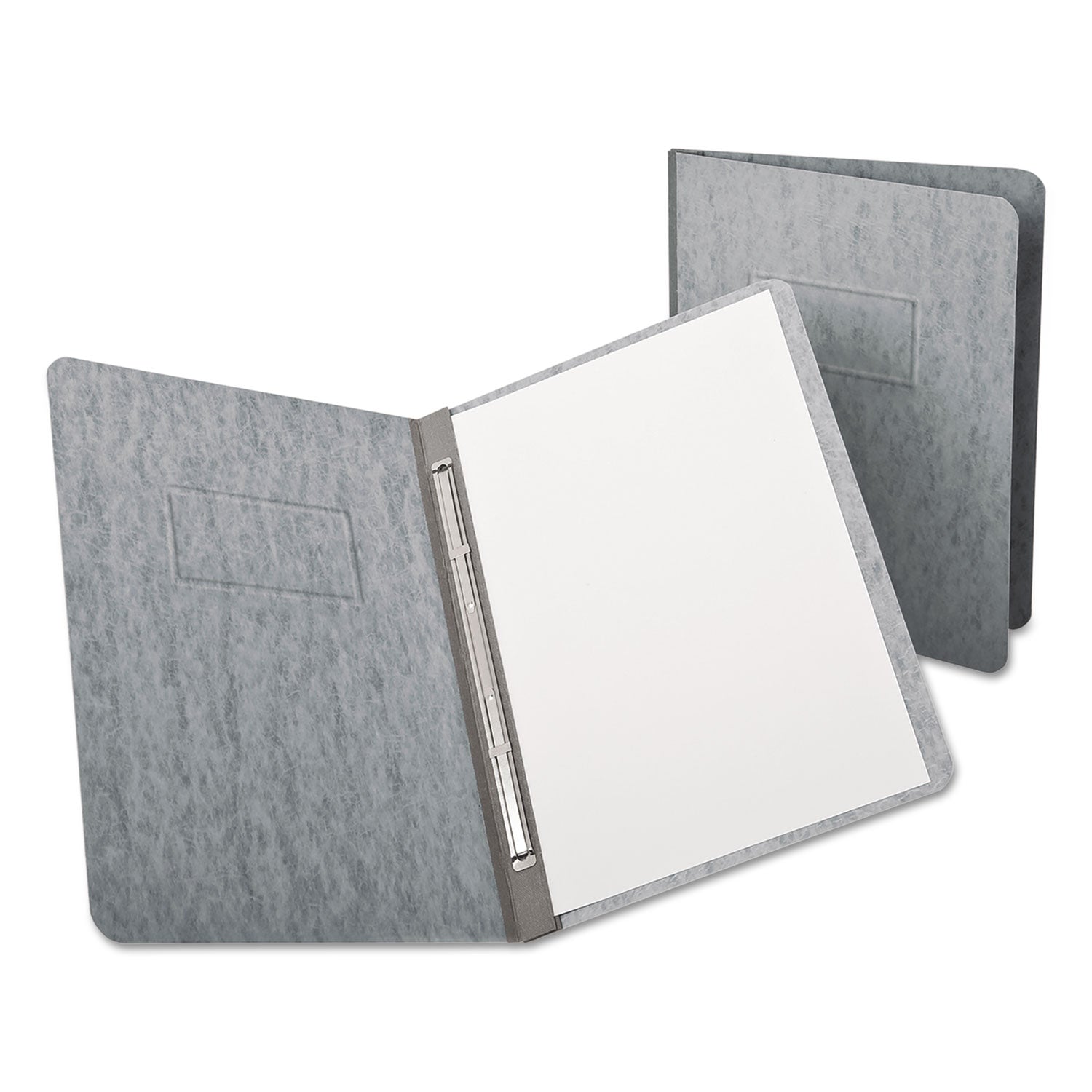 Heavyweight PressGuard and Pressboard Report Cover w/Reinforced Side Hinge, 2-Prong Fastener, 3" Cap, 8.5 x 11, Gray/Gray - 