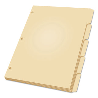 Write-On Tab Dividers, 5-Tab, 11 x 8.5, Manila, 20 Sets - 