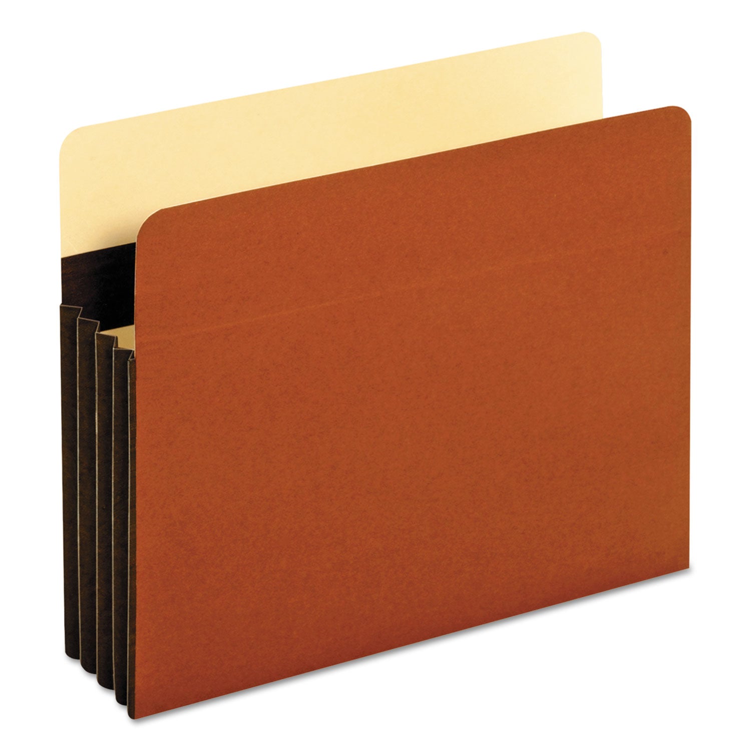 Extra-Wide Heavy-Duty File Pockets, 3.5" Expansion, Letter Size, Redrope, 10/Box - 