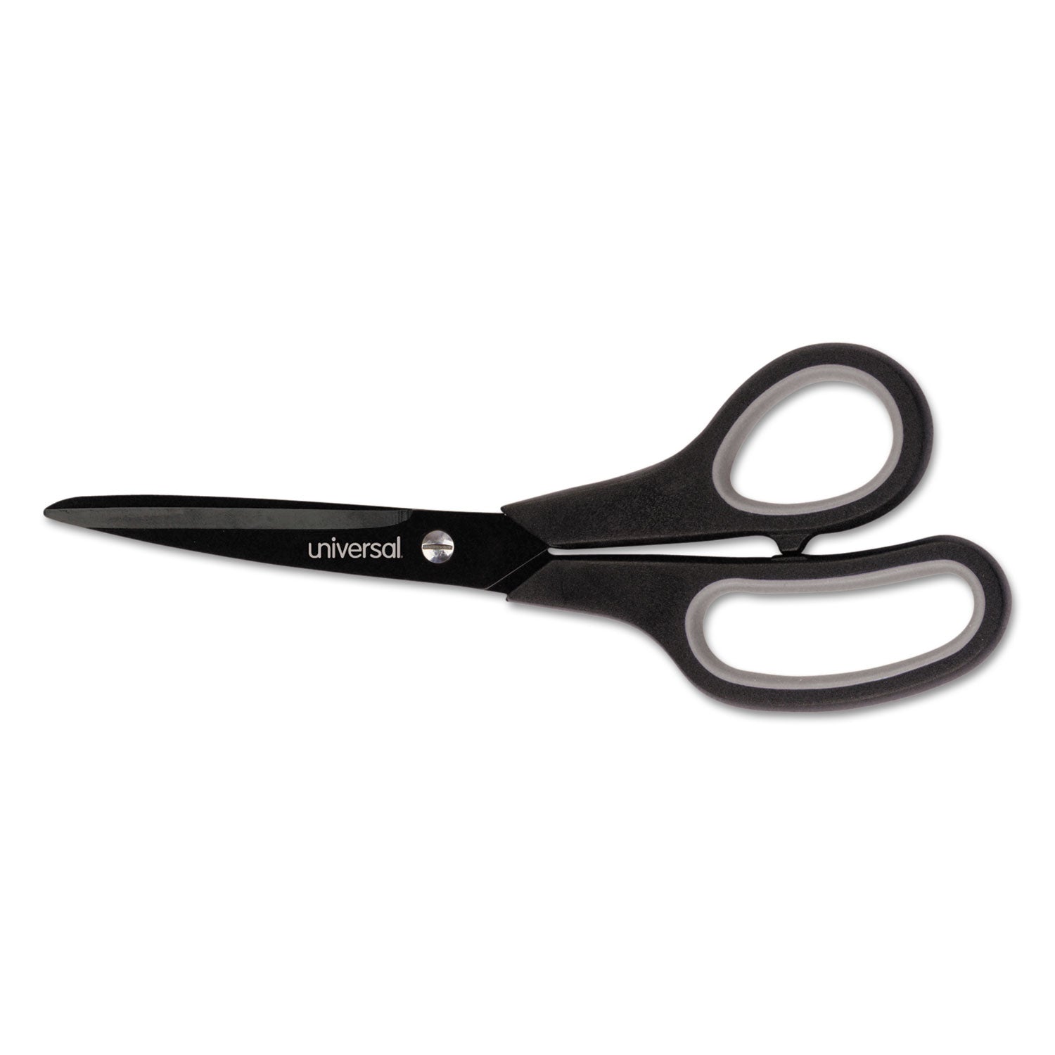 Industrial Carbon Blade Scissors, 8" Long, 3.5" Cut Length, Black/Gray Straight Handle - 