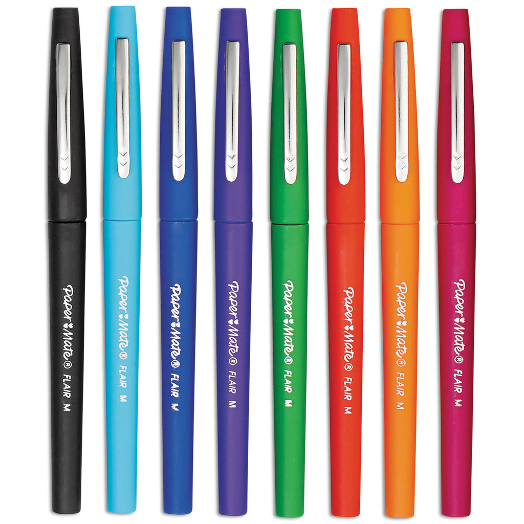 Point Guard Flair Felt Tip Porous Point Pen, Stick, Bold 1.4 mm, Assorted Ink and Barrel Colors, 48/Pack