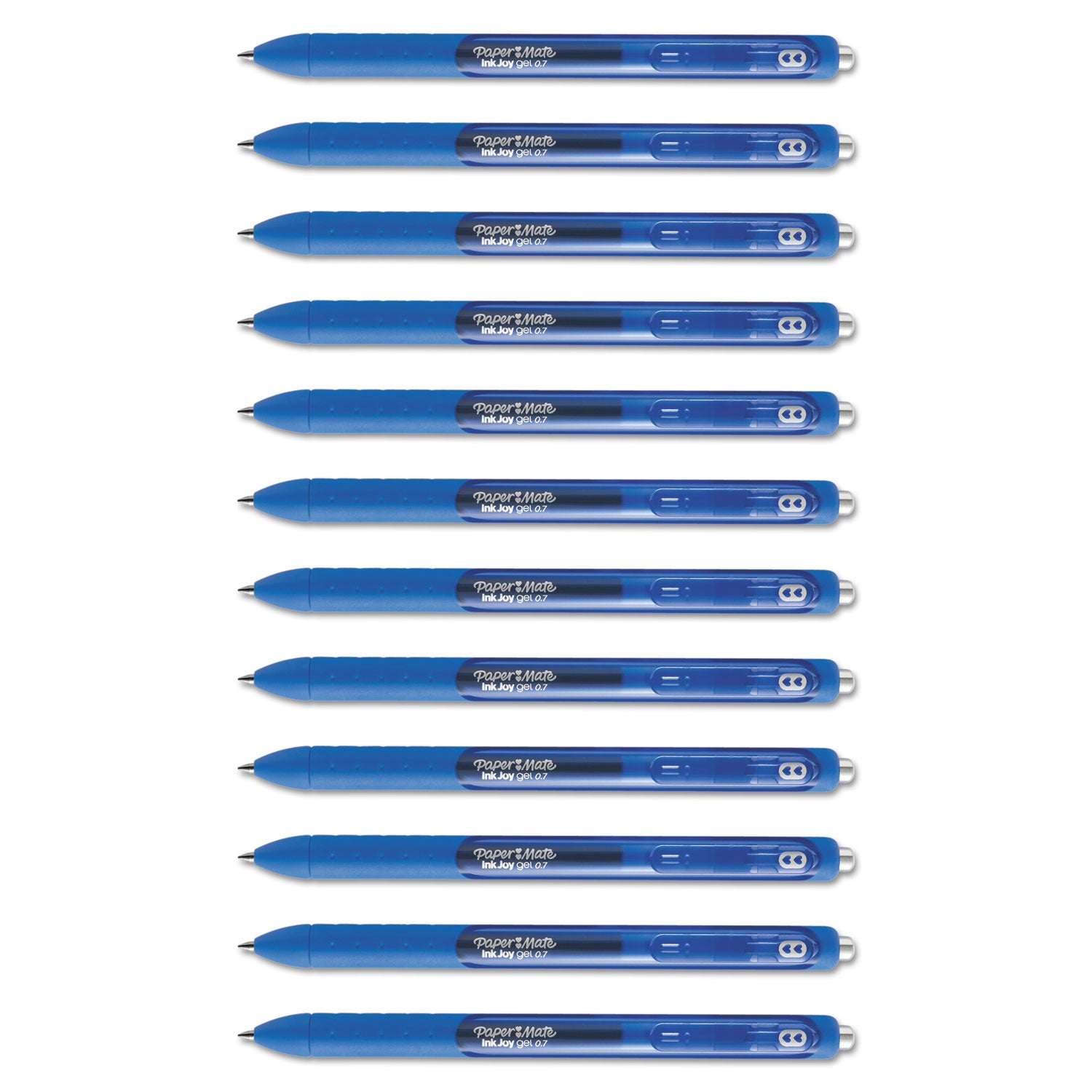InkJoy Gel Pen, Retractable, Medium 0.7 mm, Blue Ink, Blue Barrel, Dozen - 