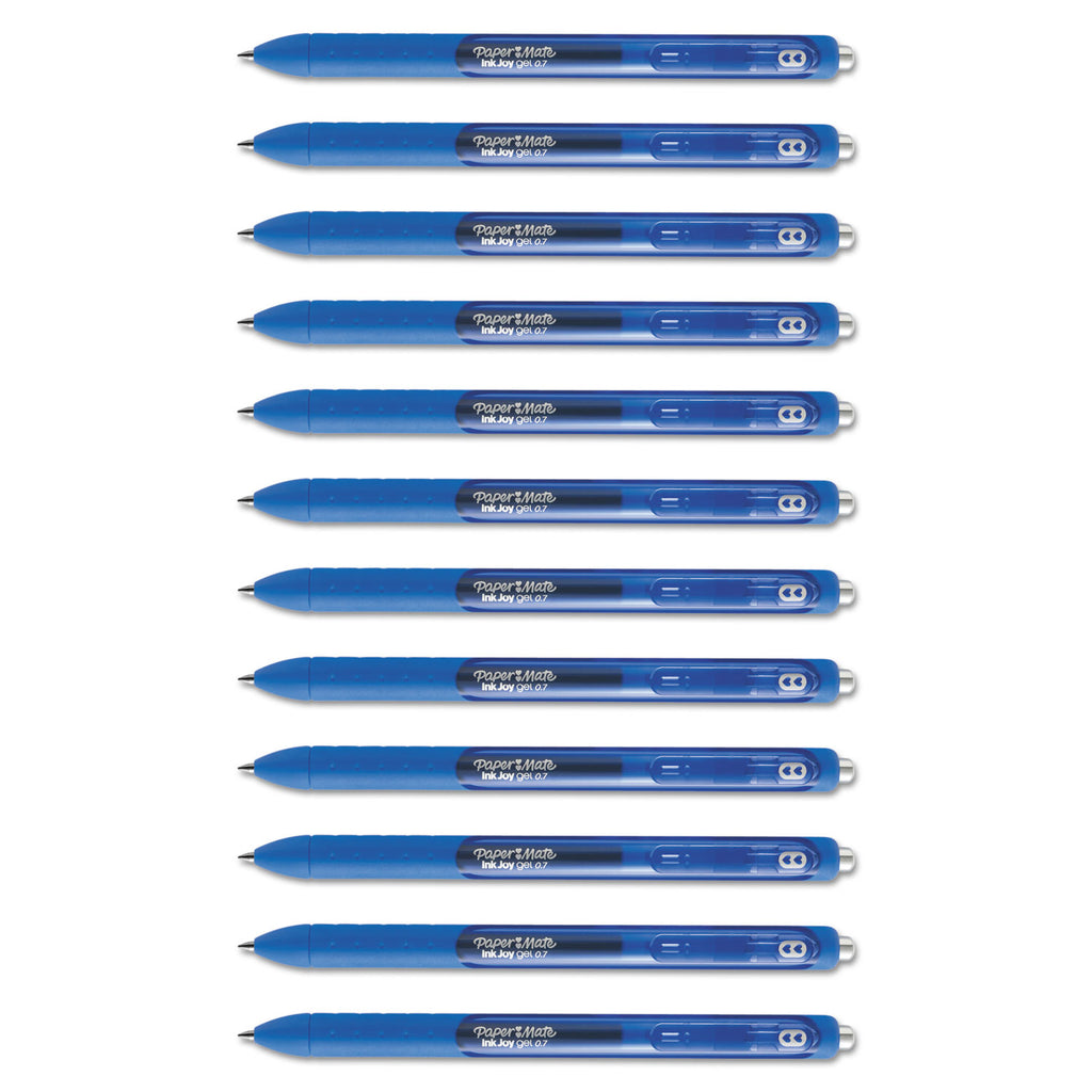 InkJoy Gel Pen, Retractable, Medium 0.7 mm, Blue Ink, Blue Barrel, Dozen