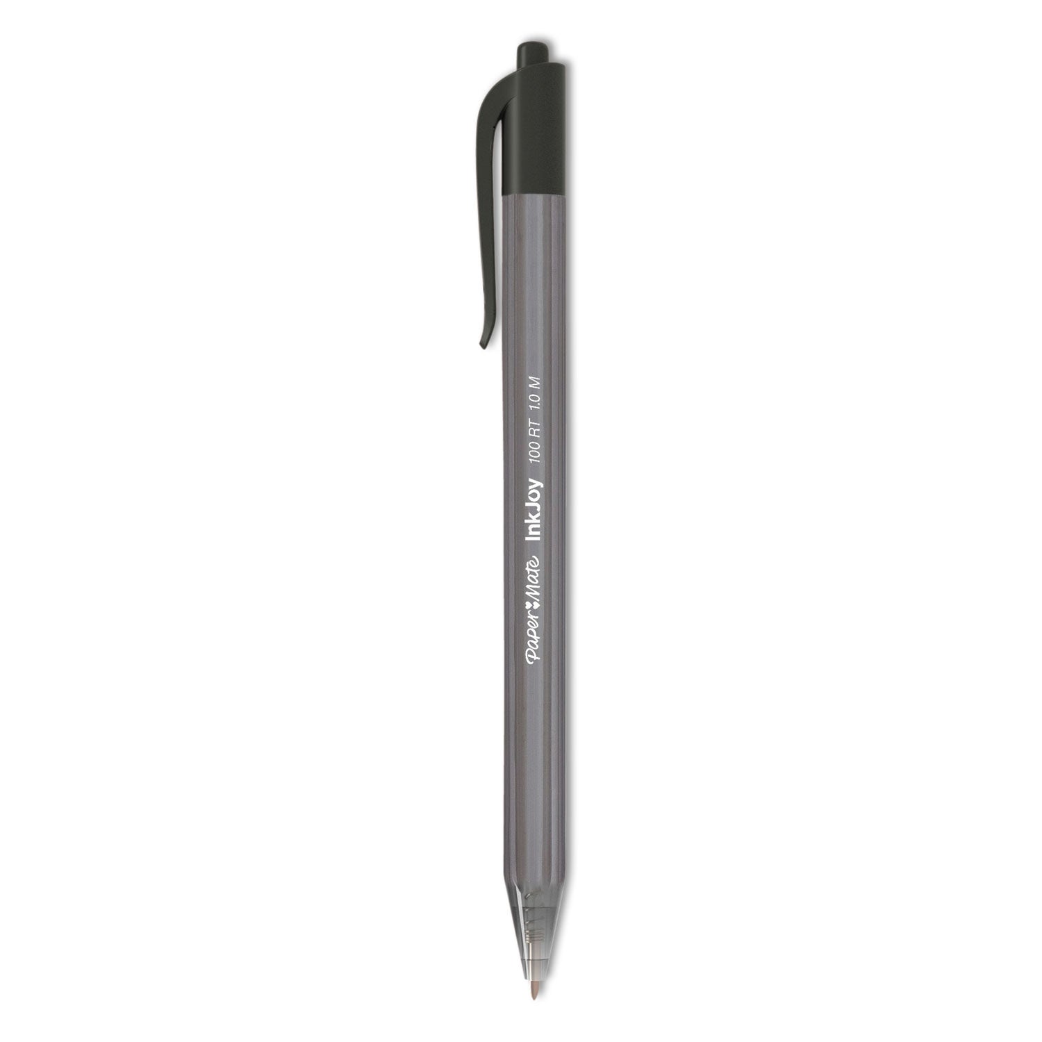 inkjoy-100-rt-ballpoint-pen-retractable-medium-1-mm-black-ink-smoke-black-barrel-dozen_pap1951254 - 1