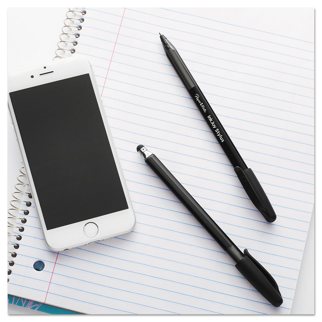 inkjoy-100-ballpoint-pen-stylus-stick-medium-1-mm-black-ink-black-barrel-dozen_pap1951348 - 3