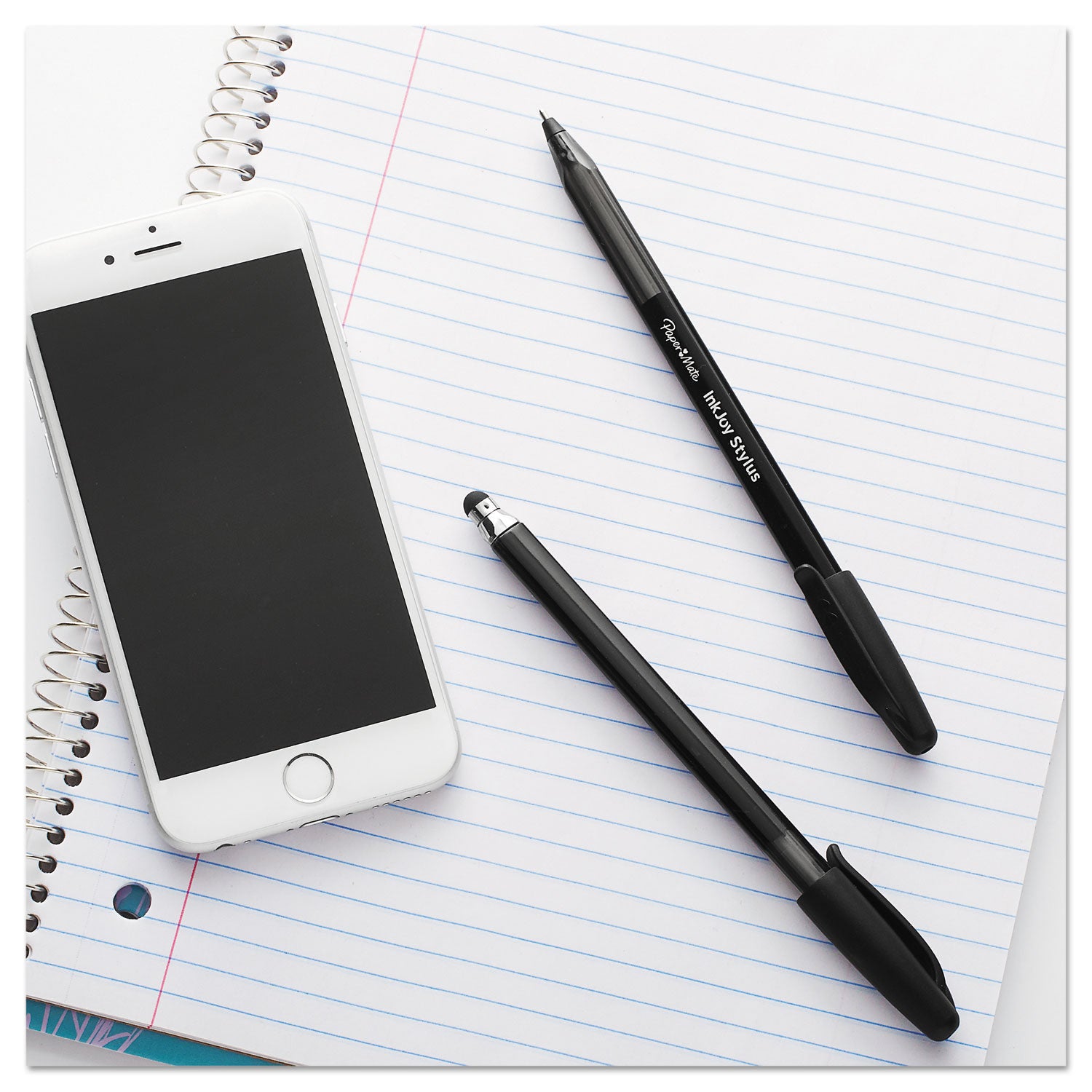 inkjoy-100-ballpoint-pen-stylus-stick-medium-1-mm-black-ink-black-barrel-dozen_pap1951348 - 3