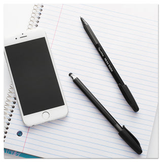inkjoy-100-ballpoint-pen-stylus-stick-medium-1-mm-black-ink-black-barrel-dozen_pap1951348 - 3