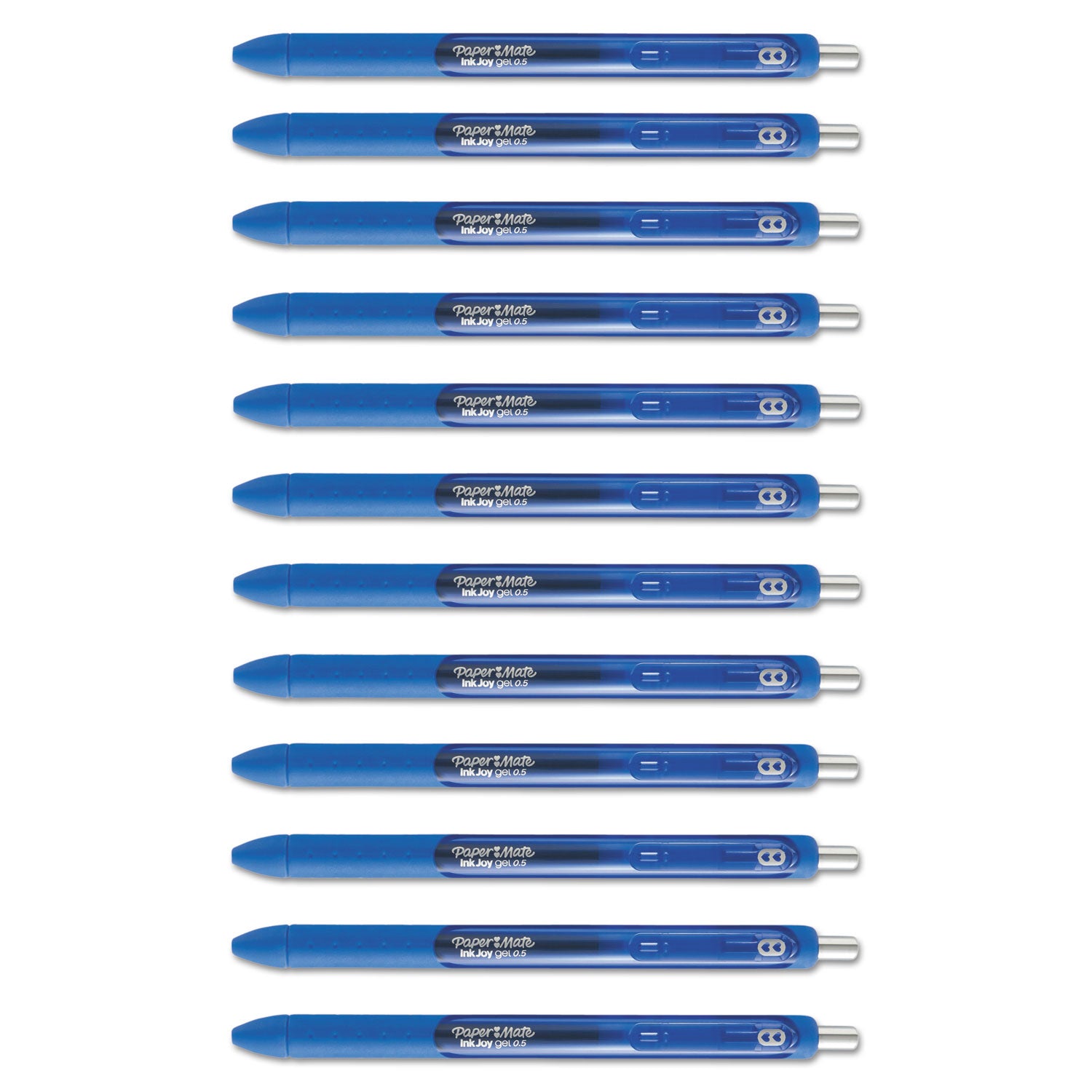 InkJoy Gel Pen, Retractable, Fine 0.5 mm, Blue Ink, Blue Barrel, Dozen