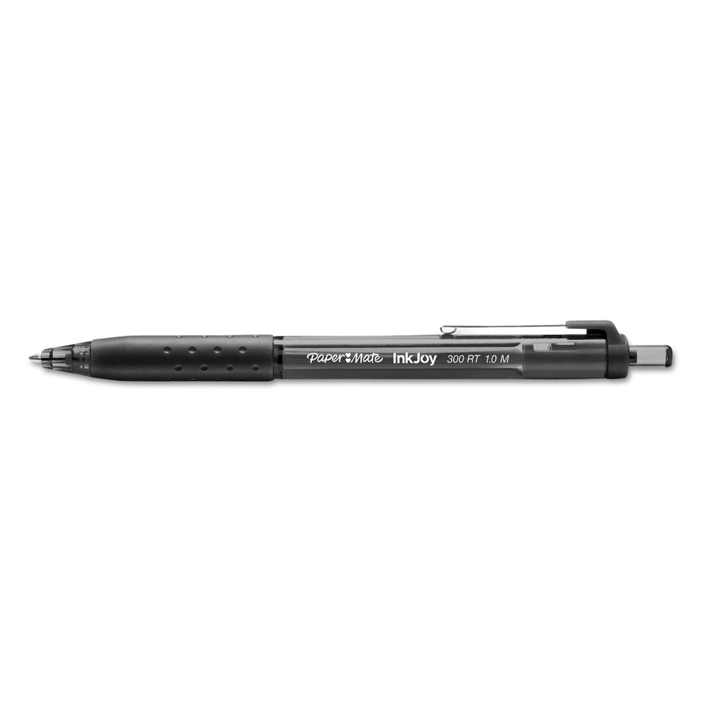 InkJoy 300 RT Ballpoint Pen, Refillable, Retractable, Medium 1 mm, Black Ink, Black Barrel, 36/Box