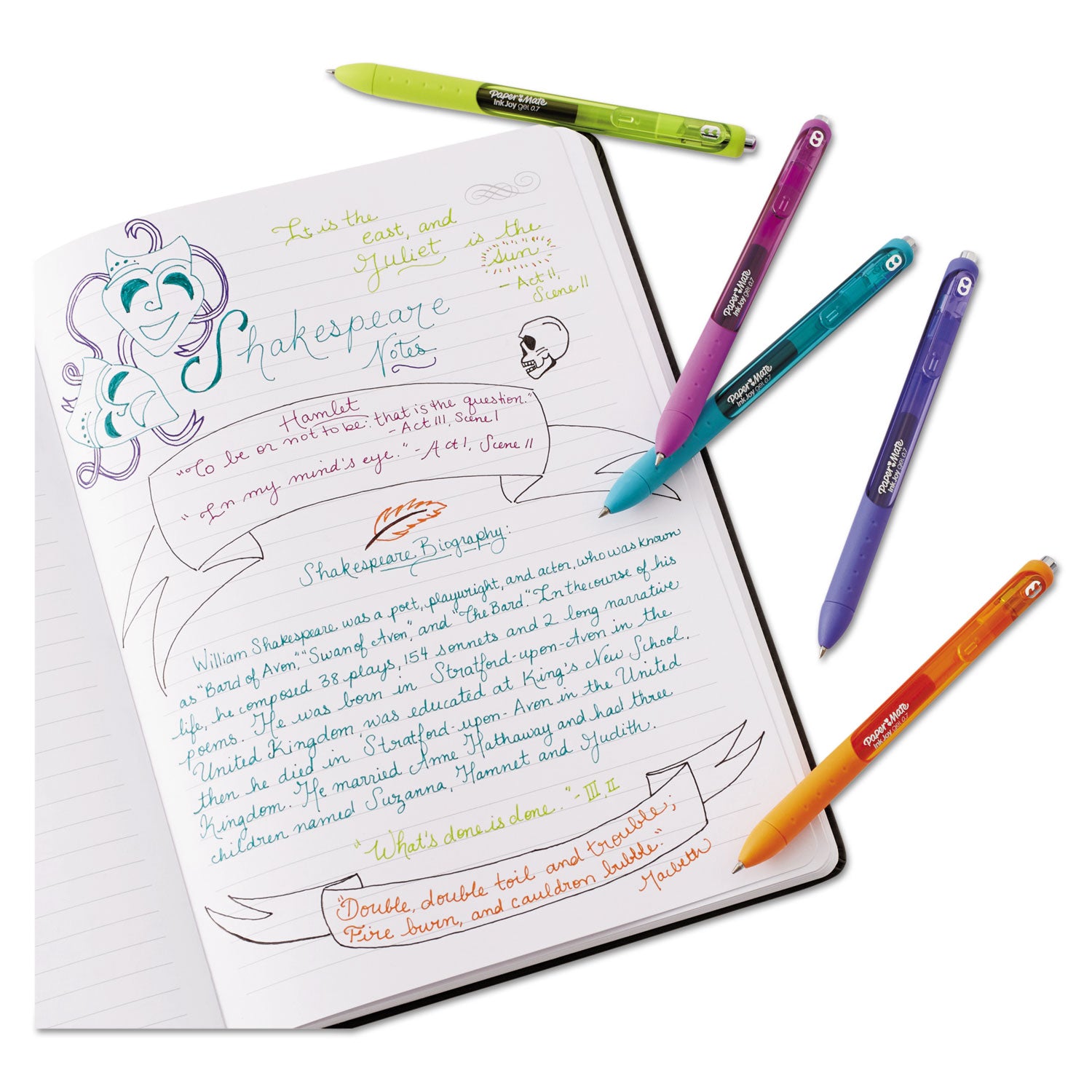 InkJoy Gel Pen, Retractable, Medium 0.7 mm, Assorted Ink and Barrel Colors, 14/Pack