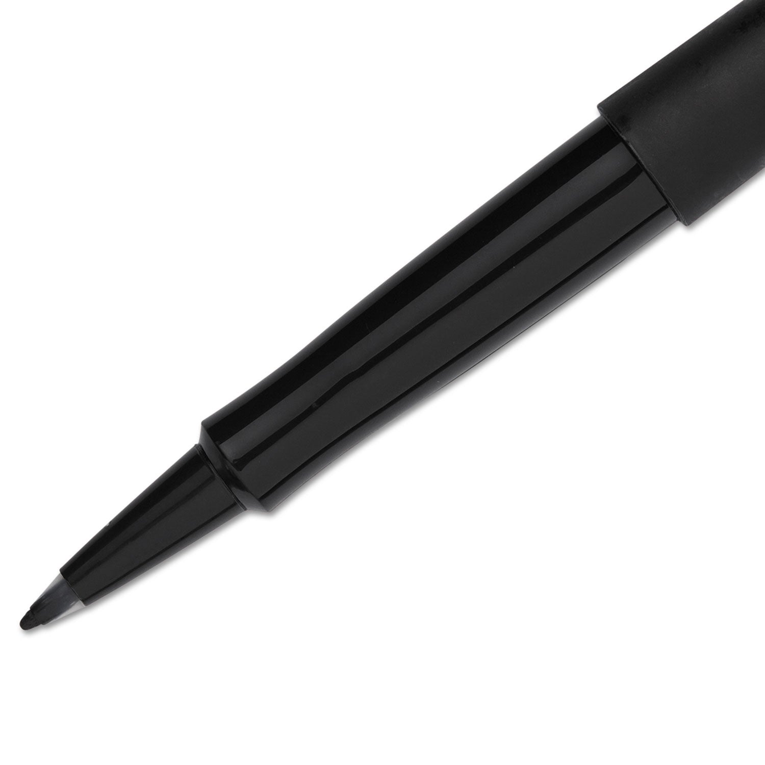 Point Guard Flair Felt Tip Porous Point Pen, Stick, Medium 0.7 mm, Black Ink, Black Barrel, 36/Box - 