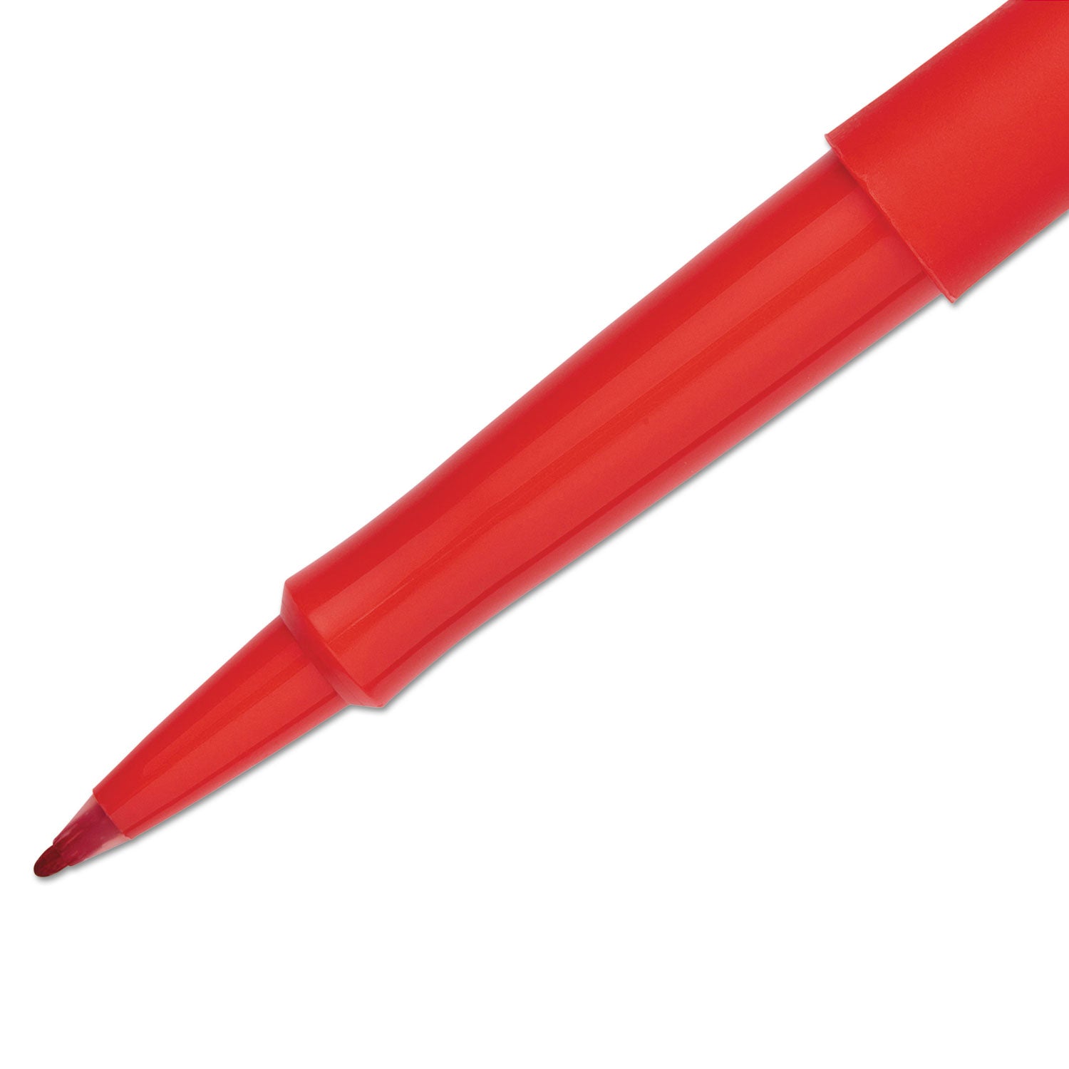 Point Guard Flair Felt Tip Porous Point Pen, Stick, Bold 1.4 mm, Red Ink, Red Barrel, 36/Box - 