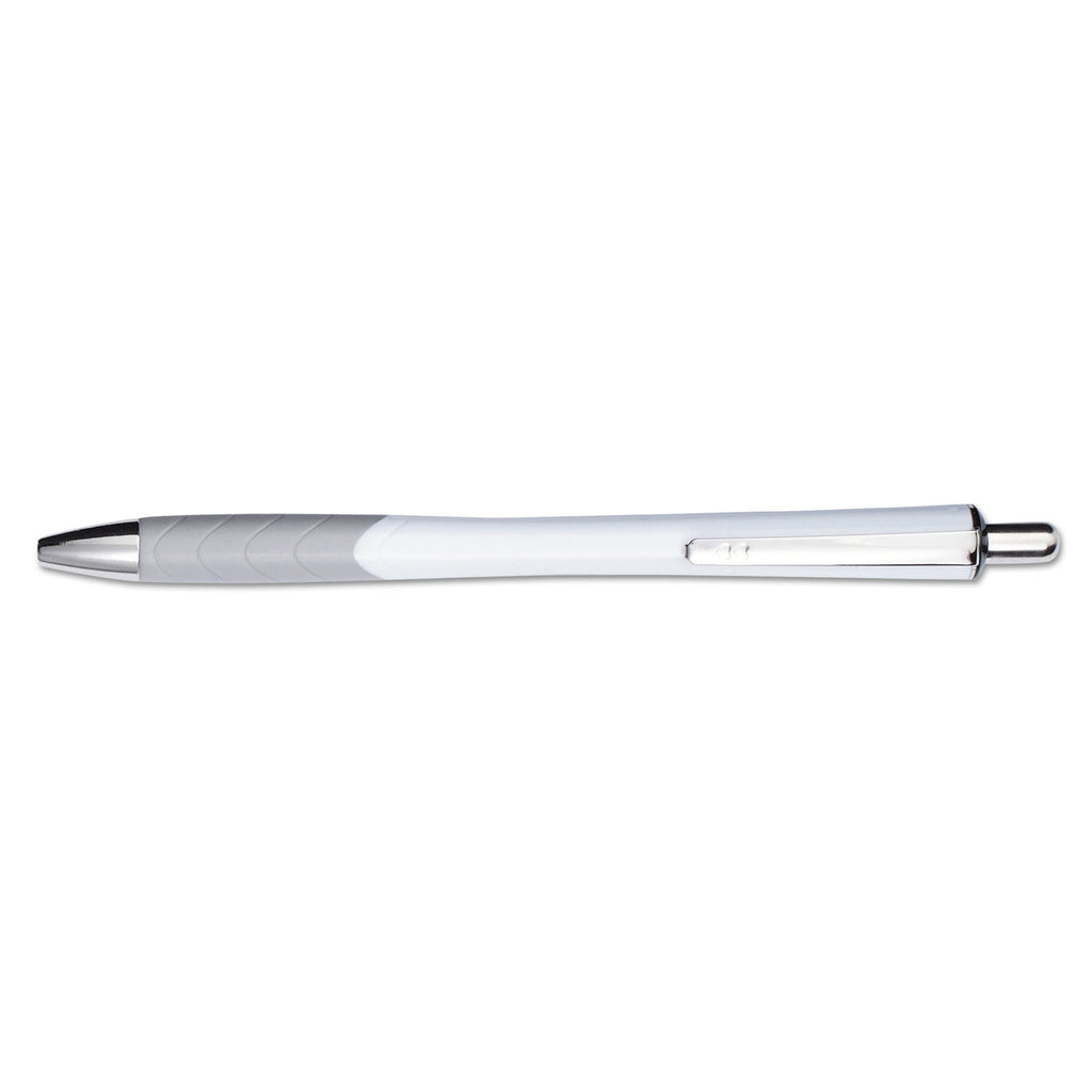 InkJoy 700 RT Ballpoint Pen, Retractable, Medium 1 mm, Black Ink, White/Gray Barrel, Dozen